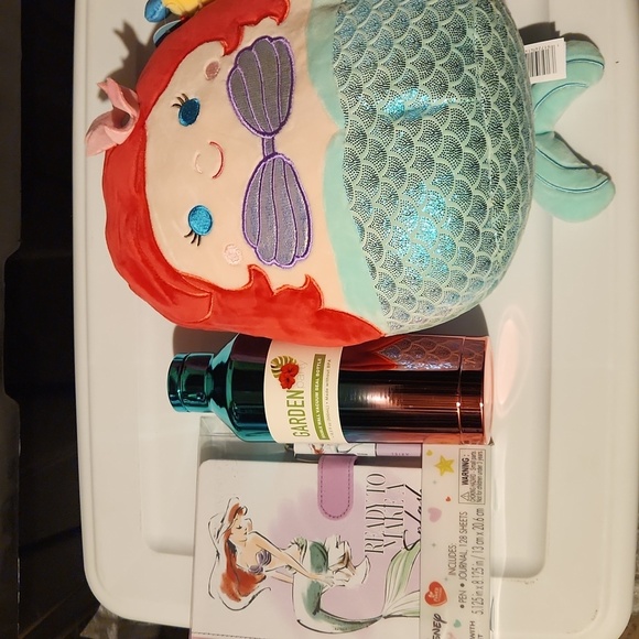 Disney Other - Disney Little Mermaid Plush, Journal and Waterbottle